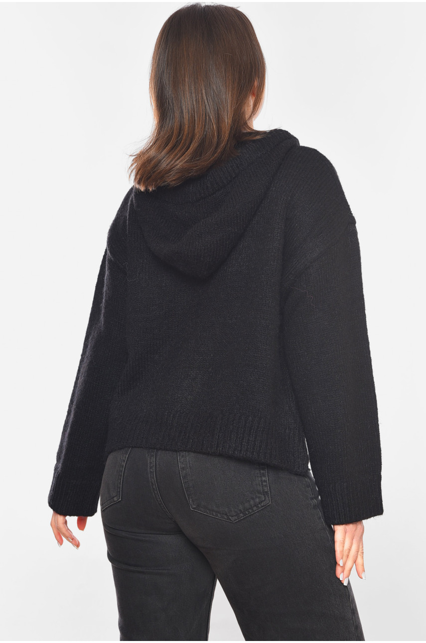 Кофта жіноча на блискавці чорного кольору 197945 Кофта жіноча на блискавці чорного кольору 197945