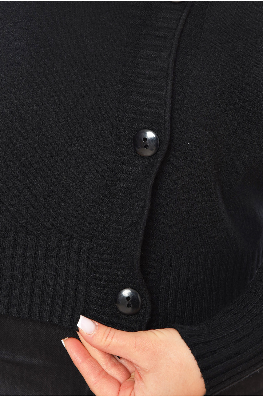Кофта женская на пуговицах черного цвета 197966