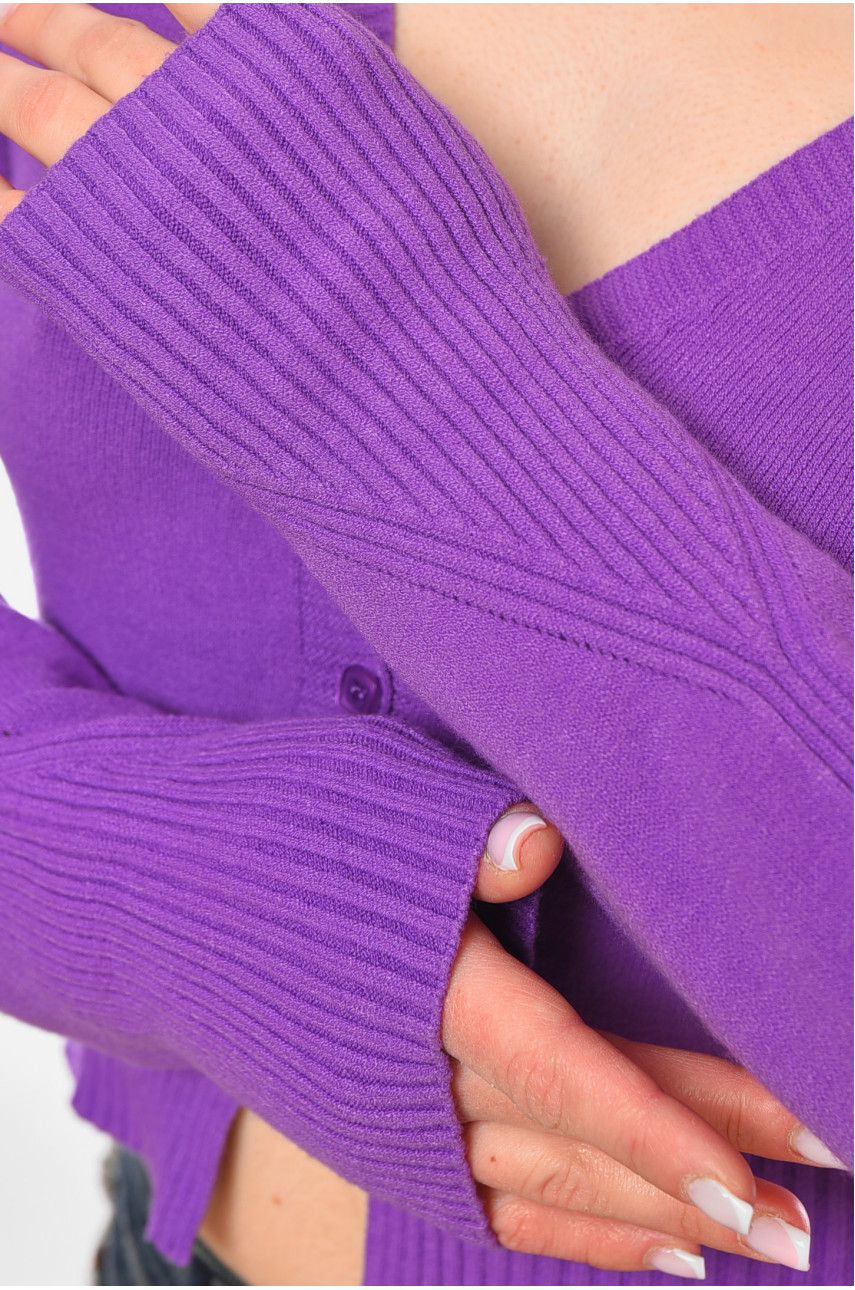 Кофта жіноча на ґудзиках фіолетового кольору 197979 Кофта жіноча на ґудзиках фіолетового кольору 197979