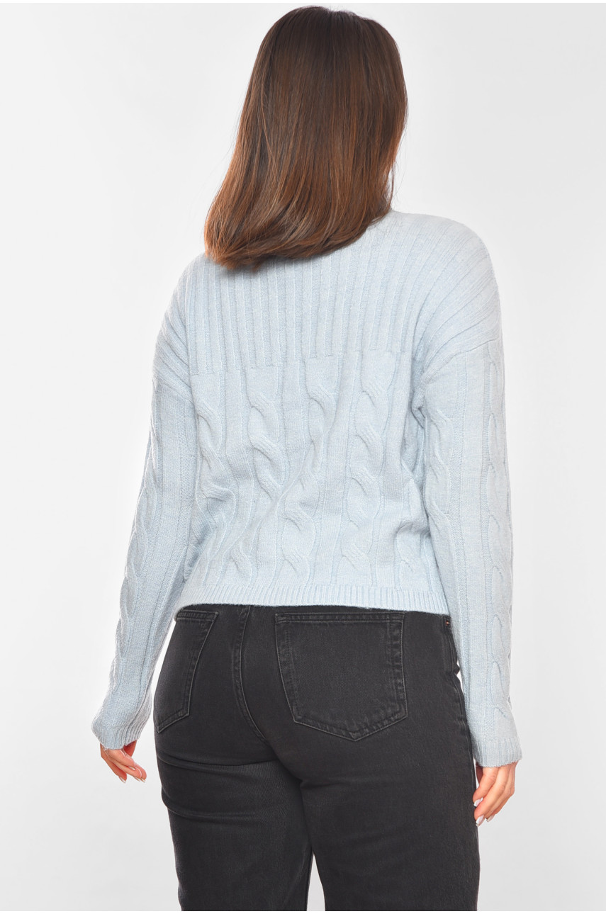 Светр жіночий блакитного кольору 197986 Светр жіночий блакитного кольору 197986