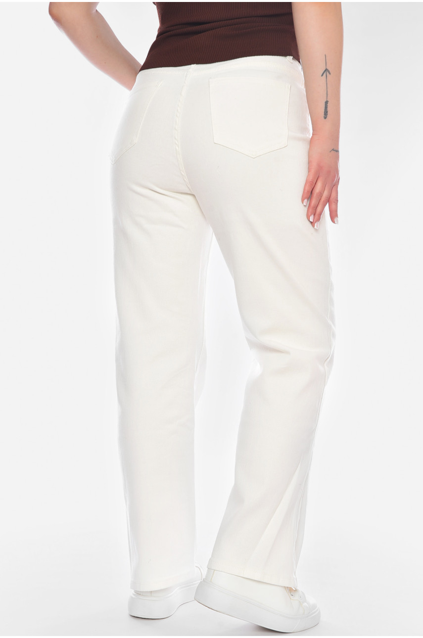 Джинси жіночі білого кольору 198037 Джинси жіночі білого кольору 198037
