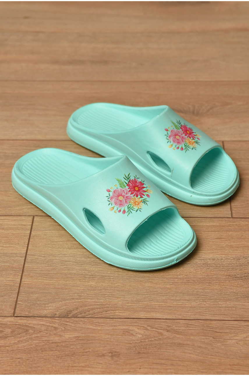 Шльопанці піна жіночі м`ятного кольору с80 198063