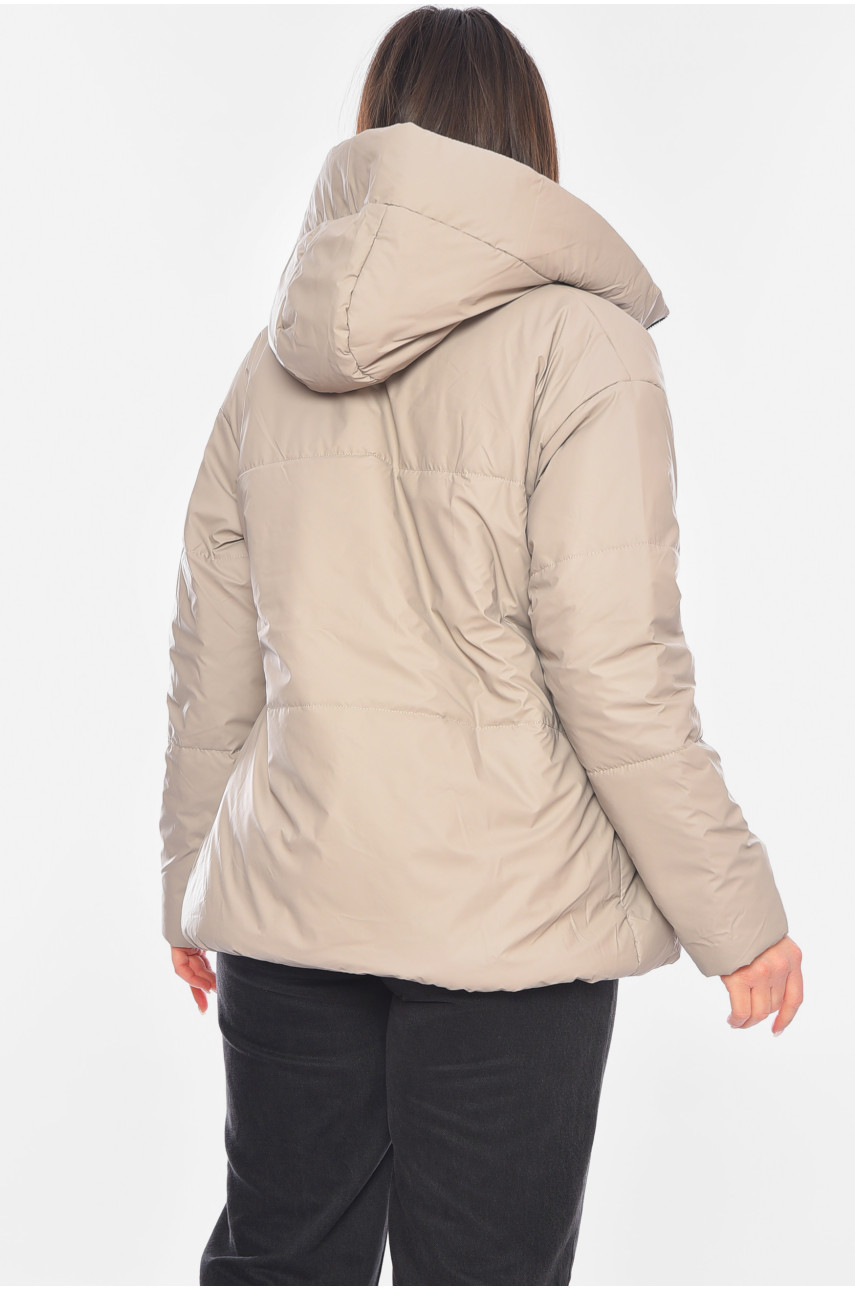 Куртка жіноча демісезонна бежевого кольору 207-3 198088