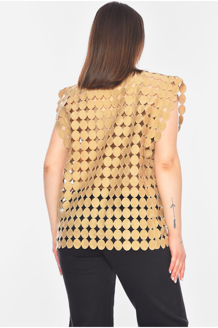 Майка женская + накидка бежевого цвета 198090