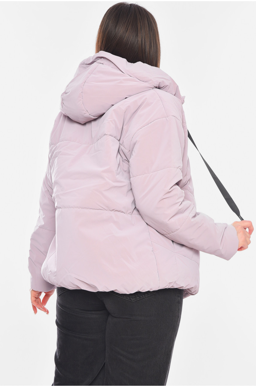 Куртка жіноча демісезонна бузкового кольору 207-1 198092 Куртка жіноча демісезонна бузкового кольору 207-1 198092