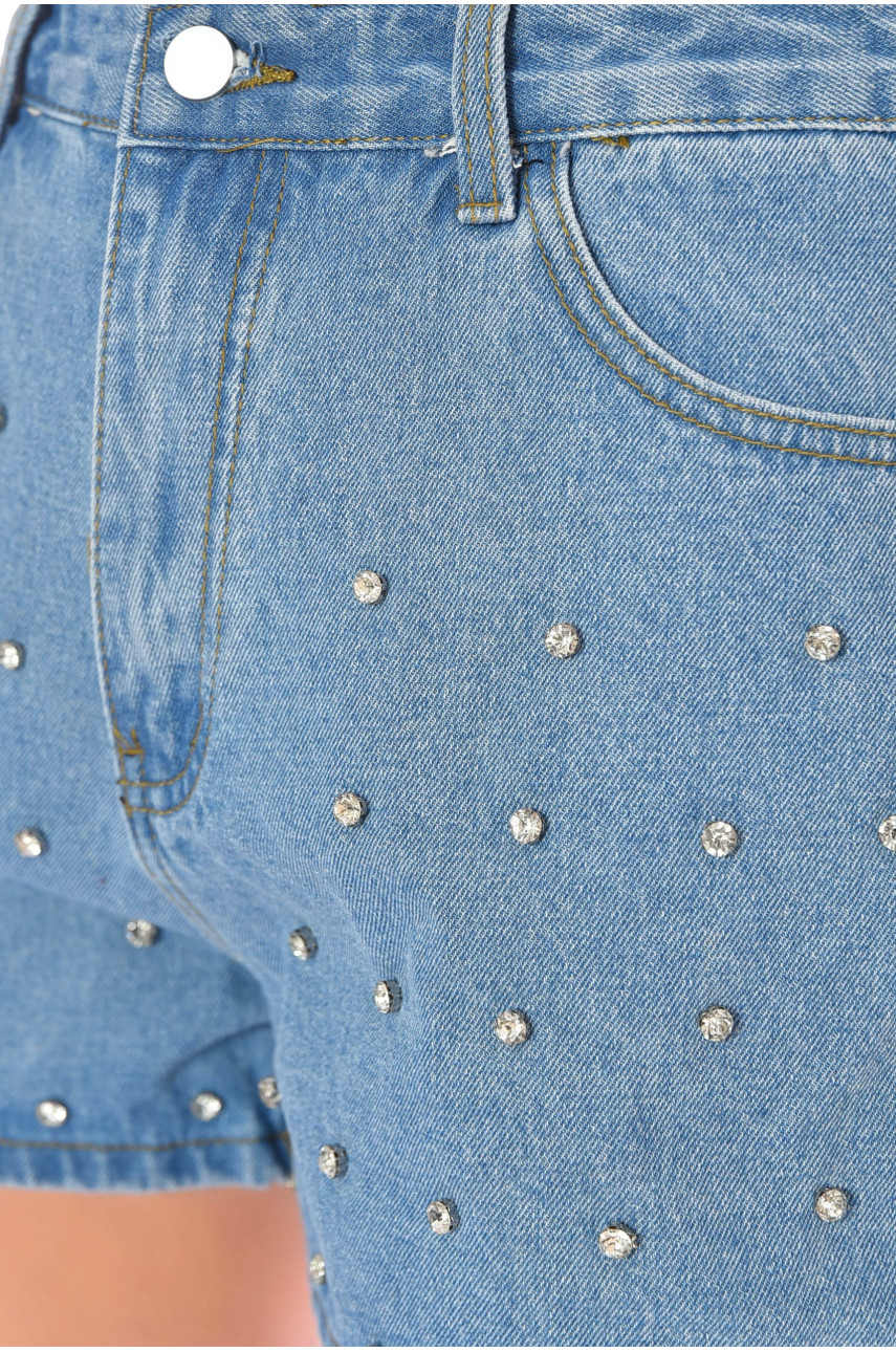 Шорты женские джинсовые голубого цвета 198142