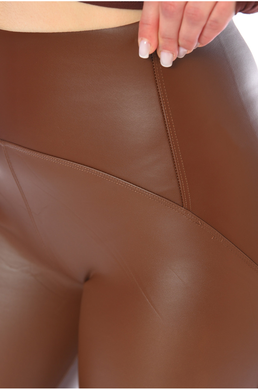 Лосины женские эко-кожа коричневого цвета 198146 Лосины женские эко-кожа коричневого цвета 198146