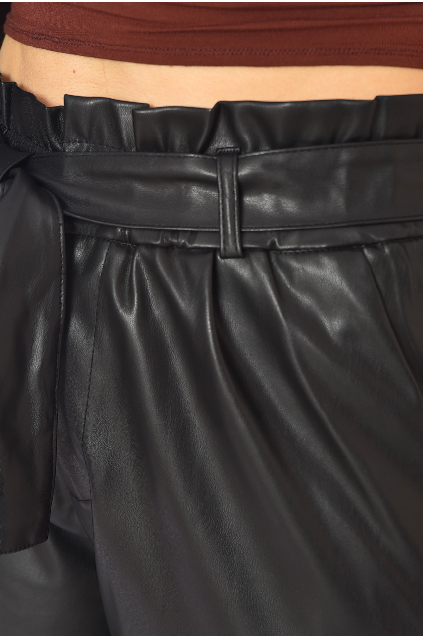 Штани жіночі еко-шкіра чорного кольору 198151 Штани жіночі еко-шкіра чорного кольору 198151