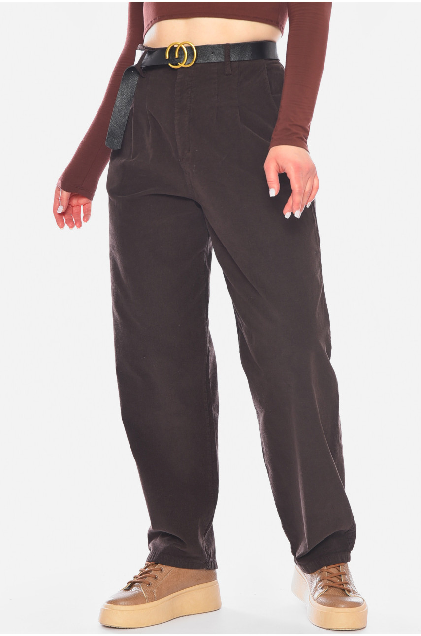 Штани жіночі коричневого кольору 198154 Штани жіночі коричневого кольору 198154