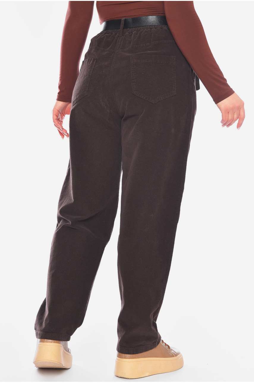 Штани жіночі коричневого кольору 198154 Штани жіночі коричневого кольору 198154