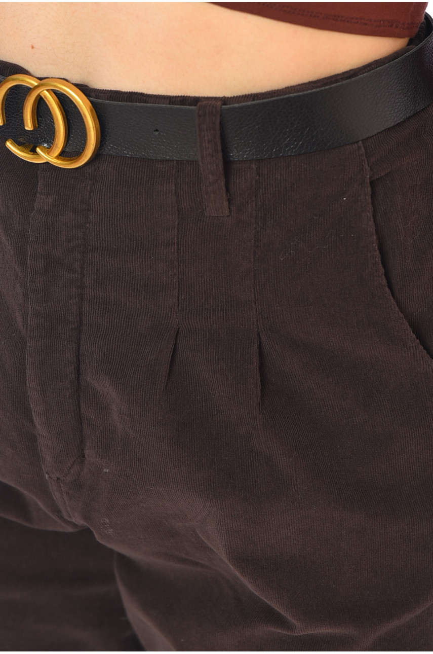 Штани жіночі коричневого кольору 198154 Штани жіночі коричневого кольору 198154
