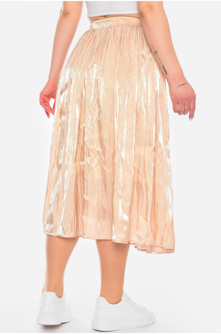 Спідниця жіноча однотонна бежевого кольору 198189 Спідниця жіноча однотонна бежевого кольору 198189