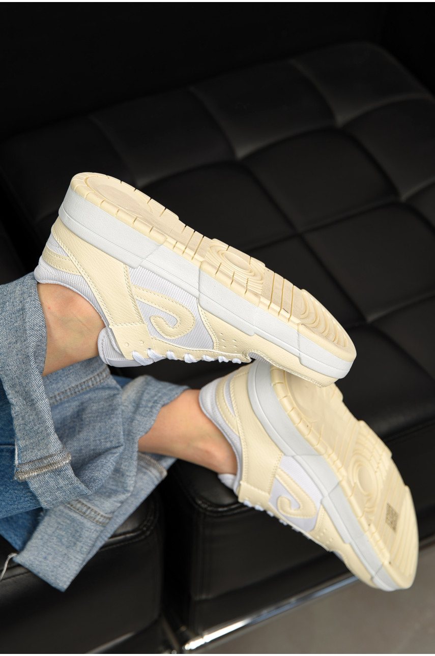 Кросівки жіночі біло-молочного кольору на шнурівці 5010-9 198193