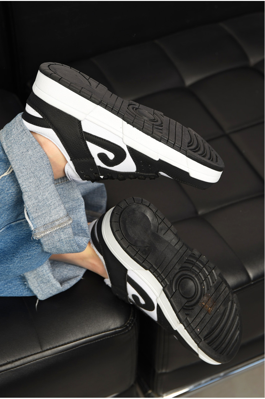 Кросівки жіночі чорно-білого кольору на шнурівці 5010-4 198195