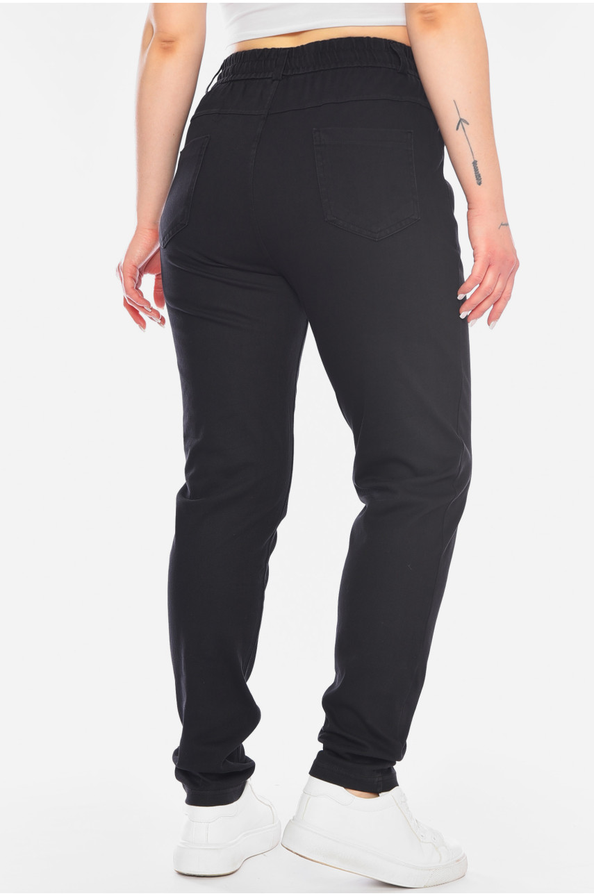 Штаны женские однотонные черного цвета 4089-5 198209