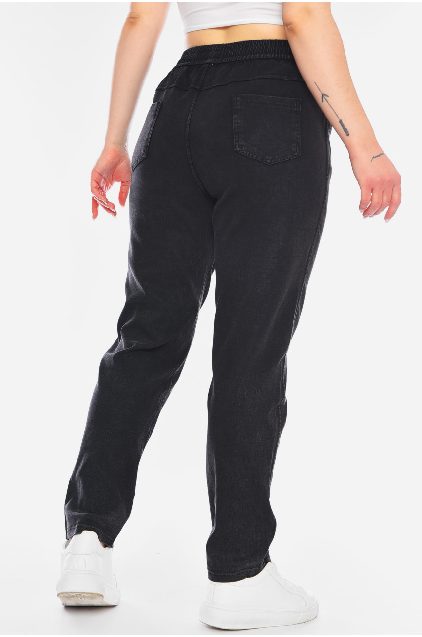 Штаны женские однотонные черного цвета 4083-3 198229