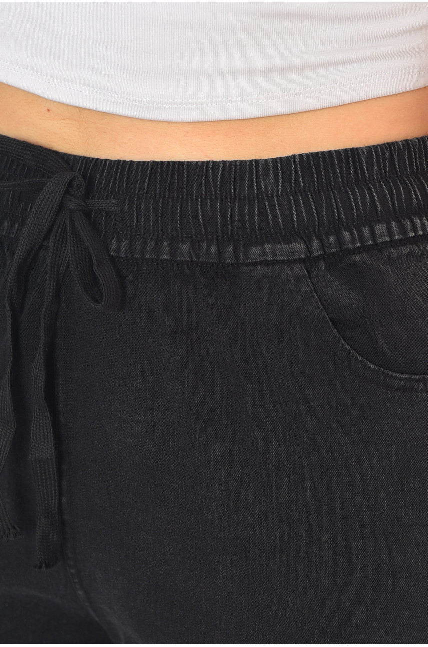 Штаны женские однотонные черного цвета 4083-3 198229