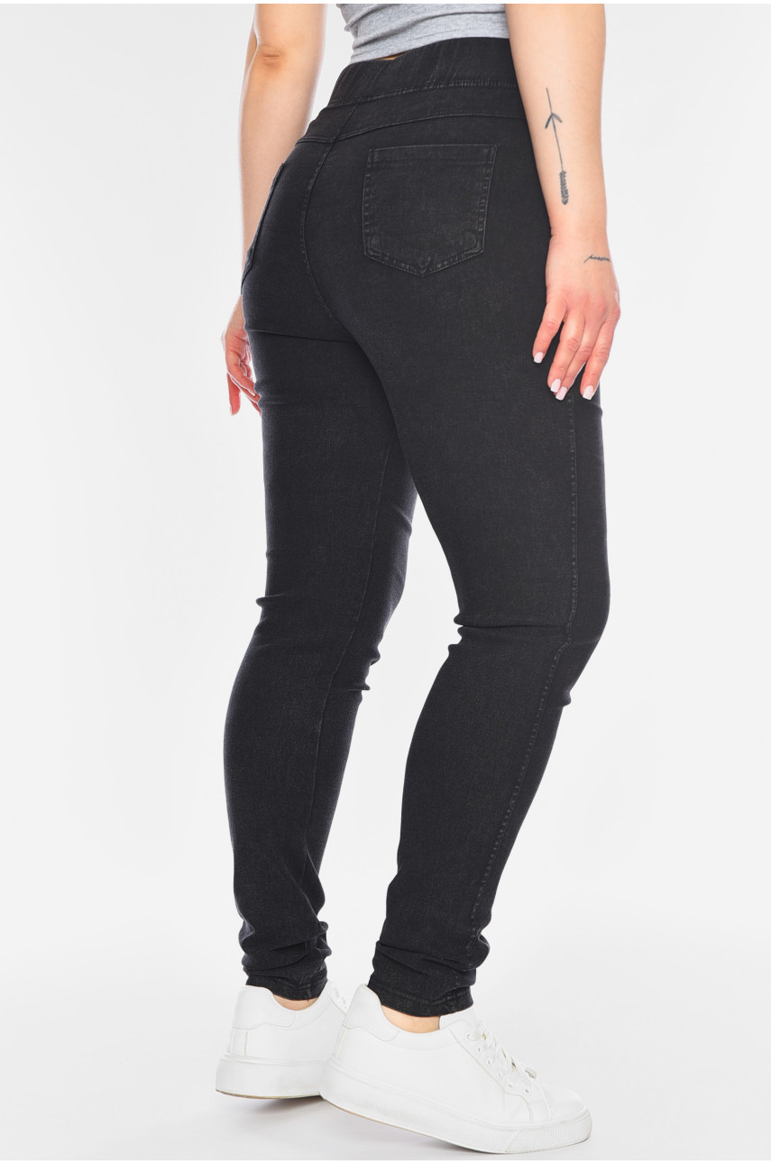 Штаны женские полубатальные  темно-серого цвета 4033-8 198265