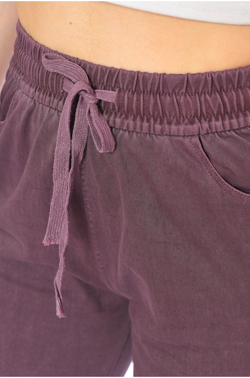 Штаны женские однотонные сиреневого цвета 4058 198266