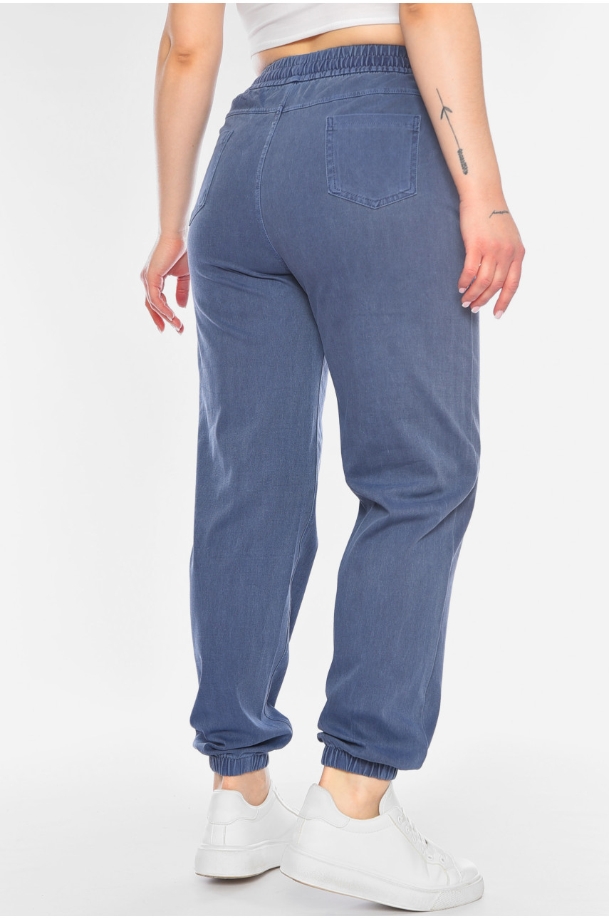 Штаны женские однотонные синего цвета 4058 198268