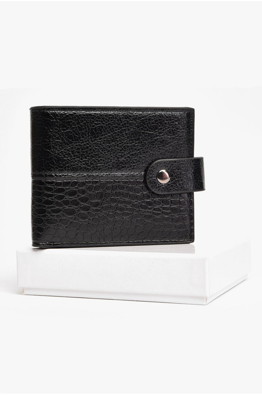 Кошелек мужской из экокожи черного цвета 636 198276