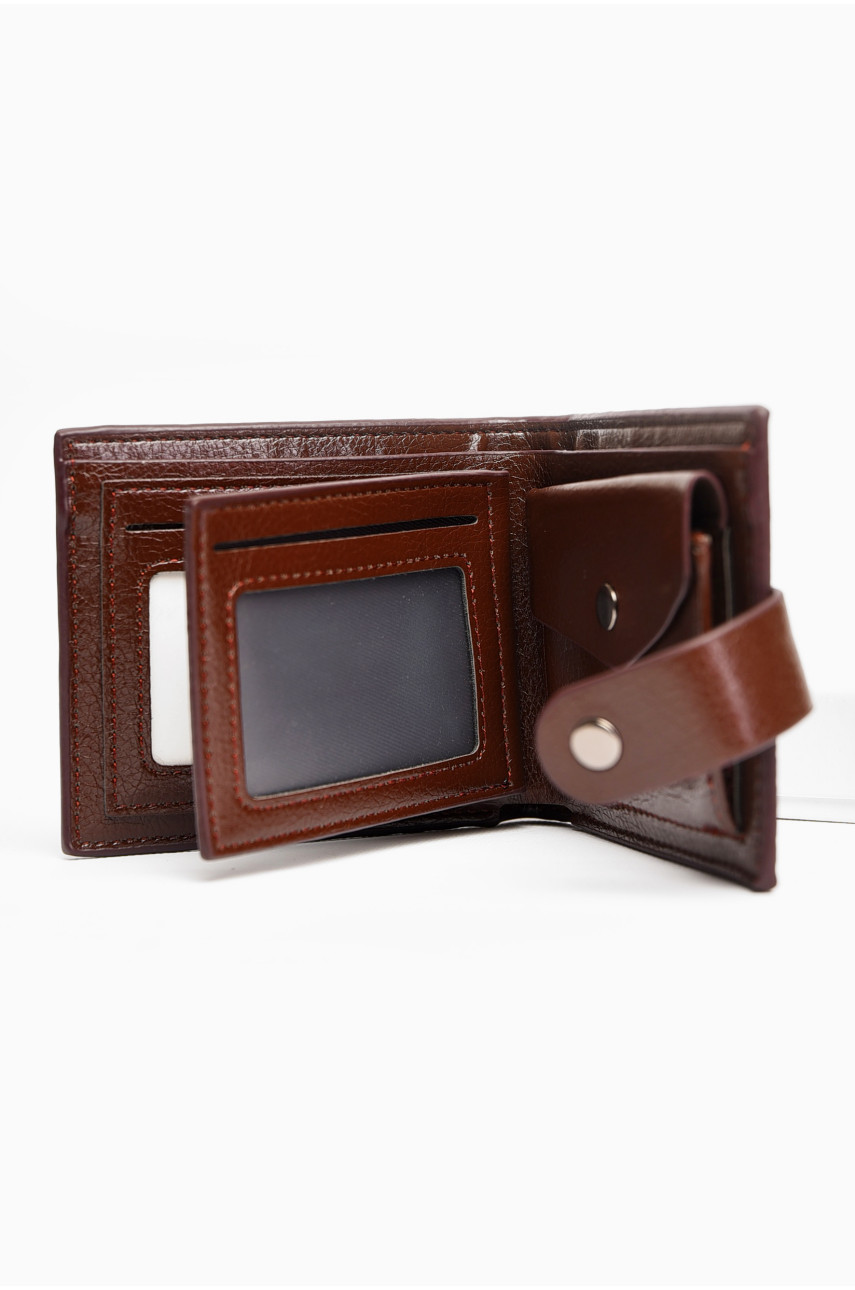 Кошелек мужской из экокожи коричневого цвета 636 198277