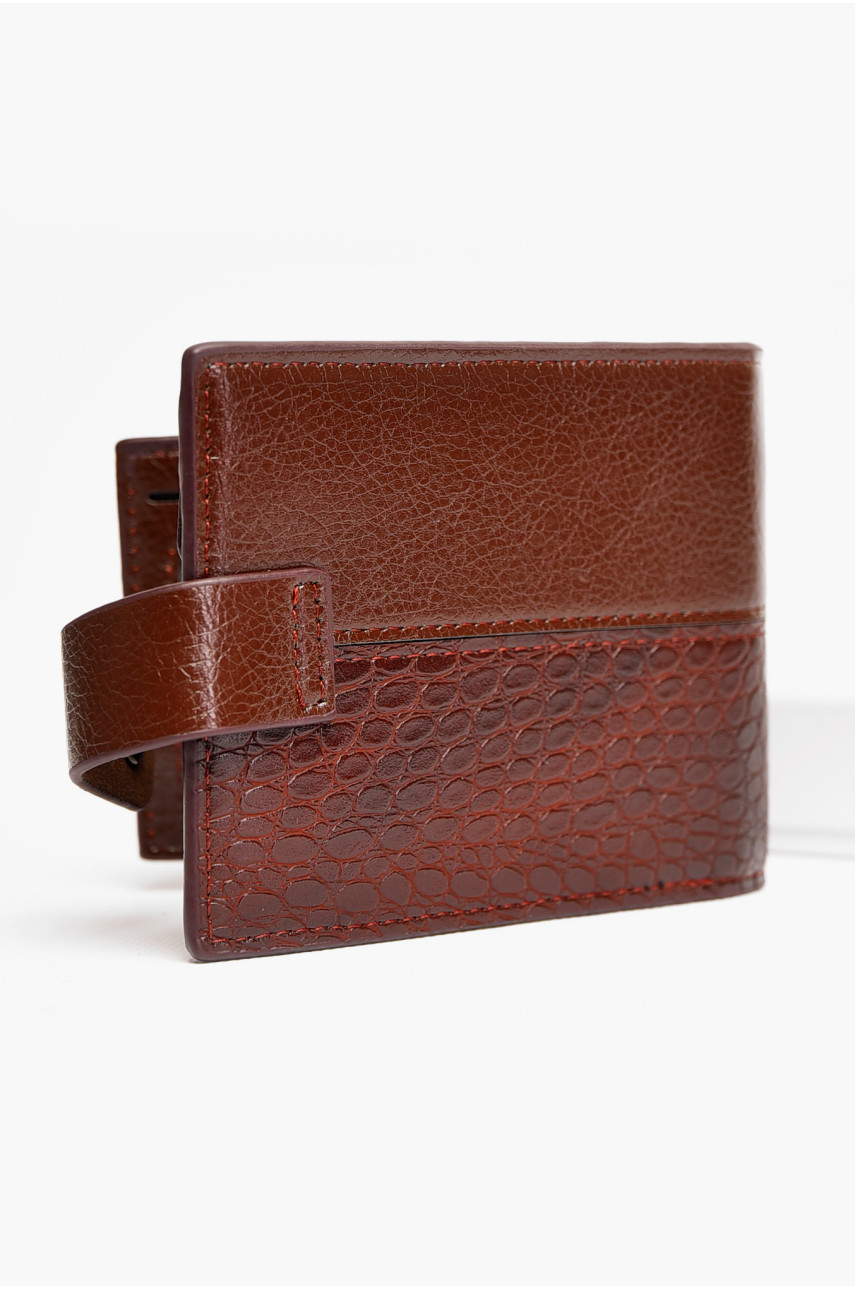 Кошелек мужской из экокожи коричневого цвета 636 198277