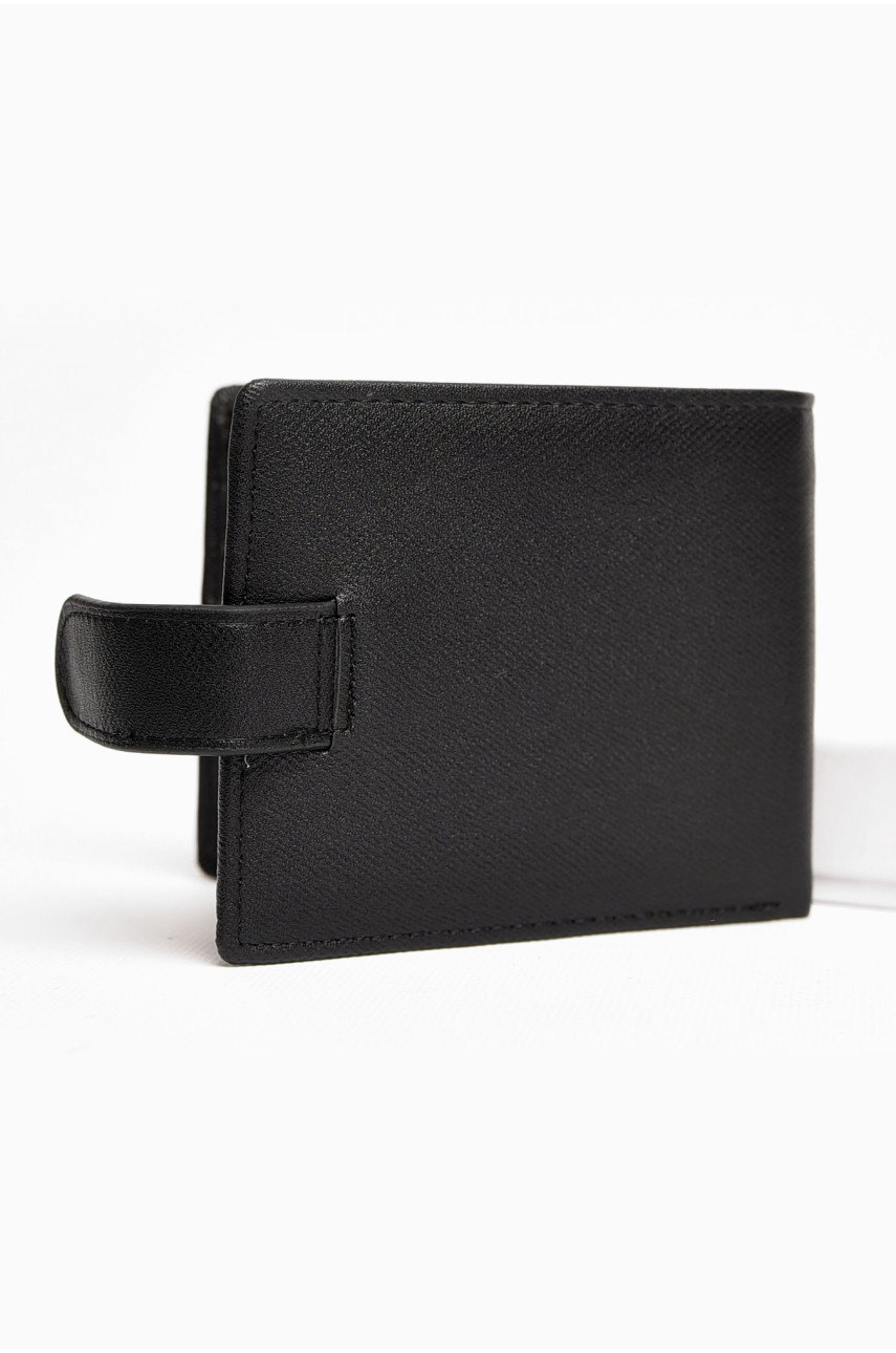 Кошелек мужской из экокожи черного цвета 208-3 198278 Кошелек мужской из экокожи черного цвета 208-3 198278