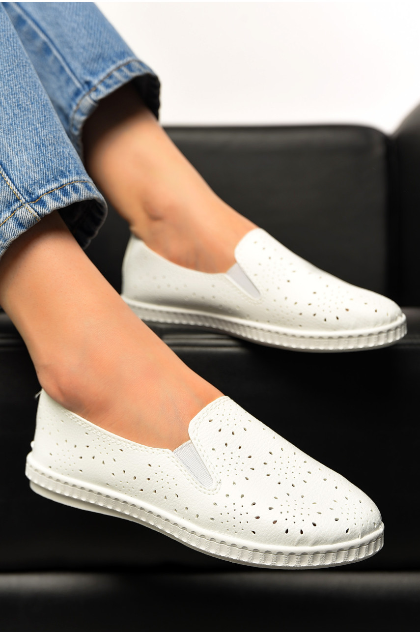 Мокасины женские белого цвета 1034 198279