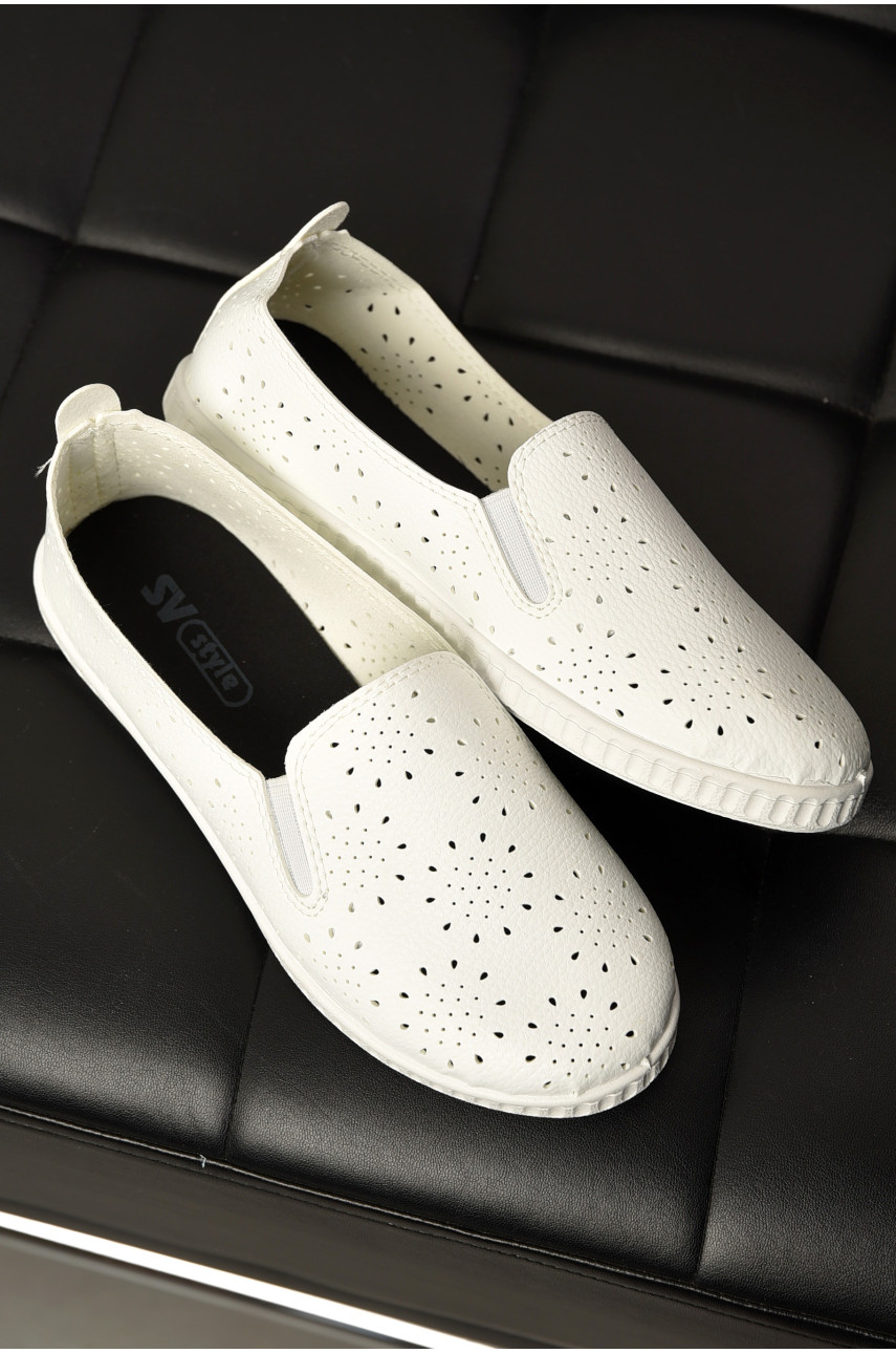 Мокасины женские белого цвета 1034 198279