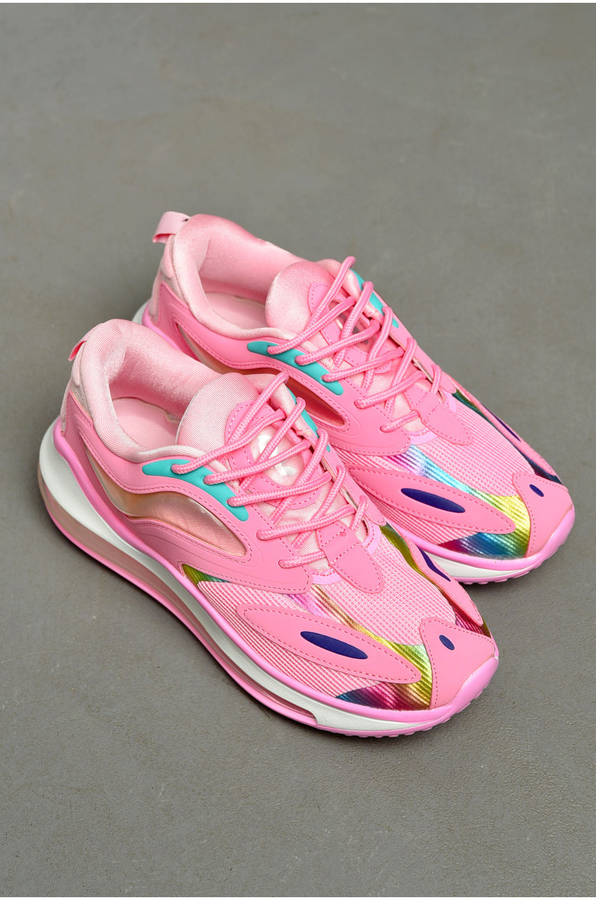 Кросівки жіночі рожевого кольору на шнурівці 1371-105 198291