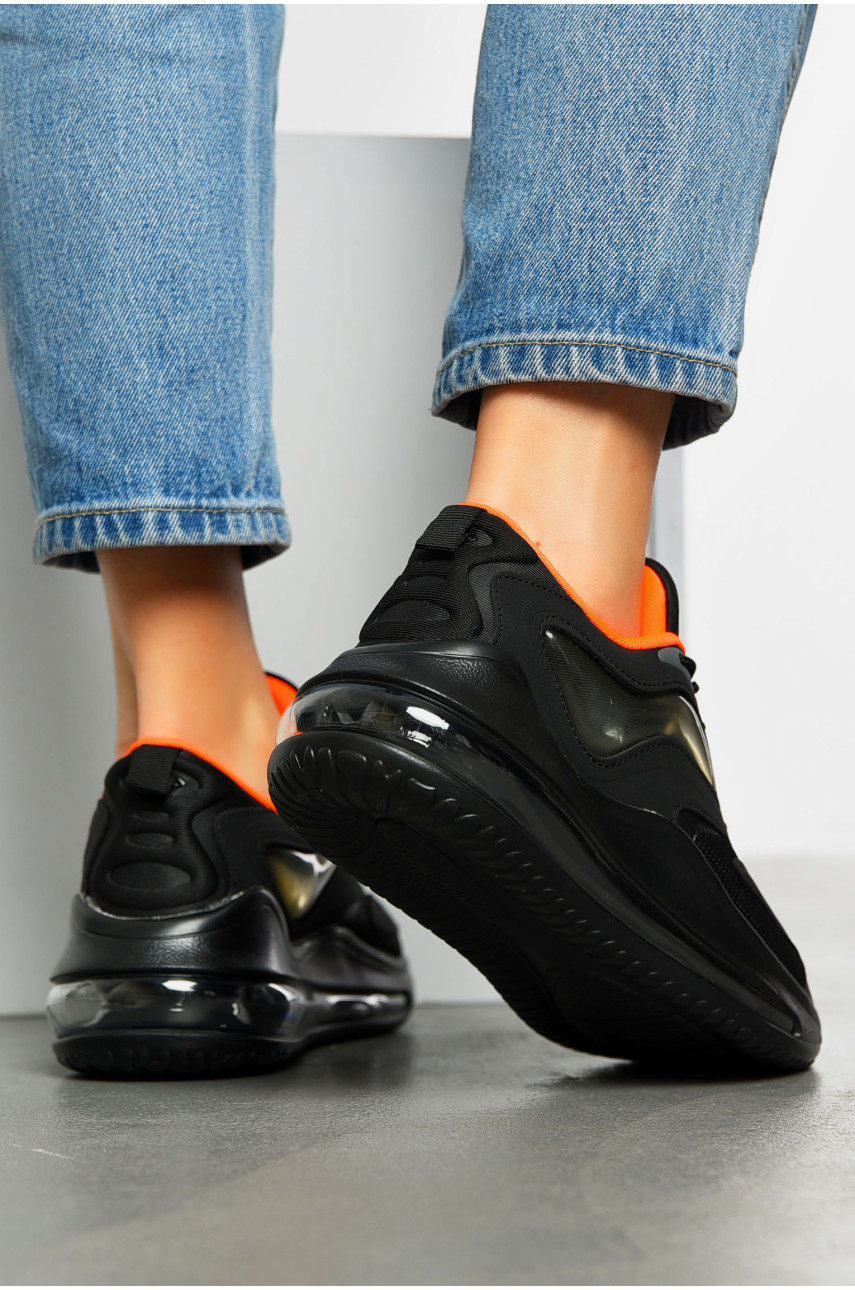 Кросівки жіночі чорного кольору на шнурівці 1371-6 198292