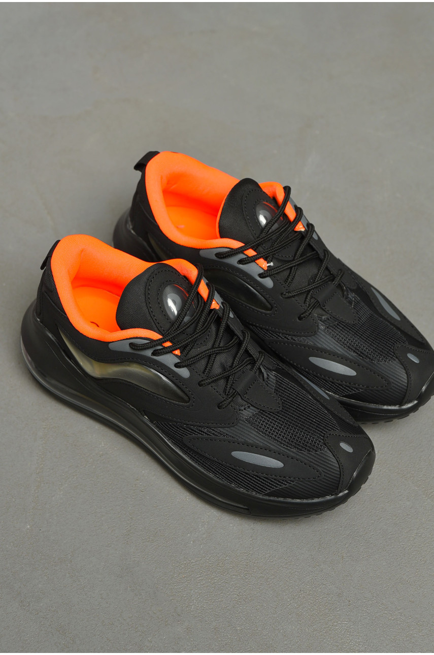 Кросівки жіночі чорного кольору на шнурівці 1371-6 198292