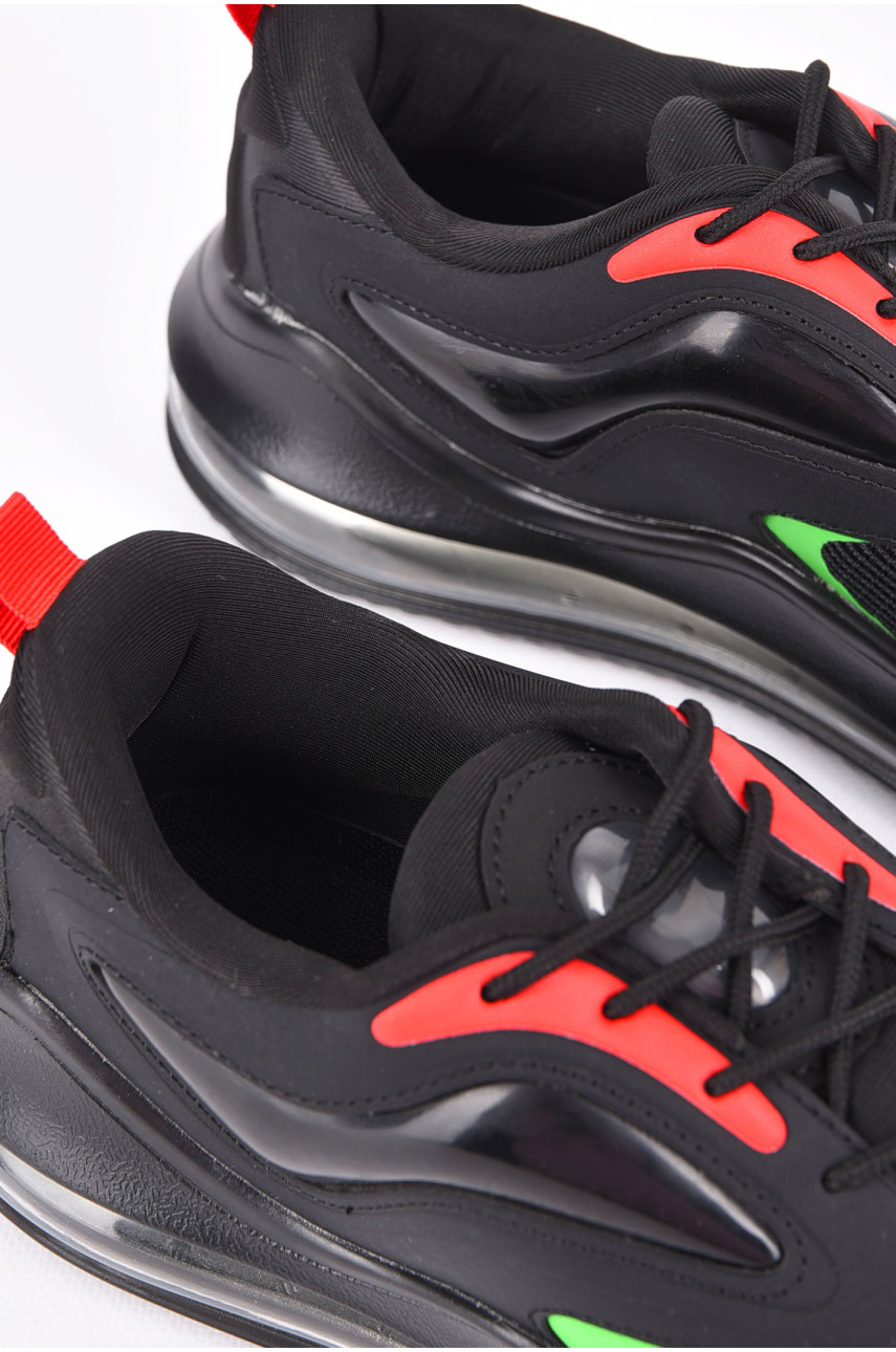 Кросівки чоловічі чорного кольору на шнурівці 1371-102 198295 Кросівки чоловічі чорного кольору на шнурівці 1371-102 198295