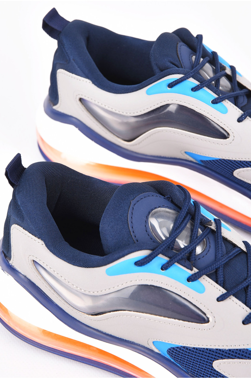 Кросівки чоловічі темно-синього кольору на шнурівці 1371-72 198299