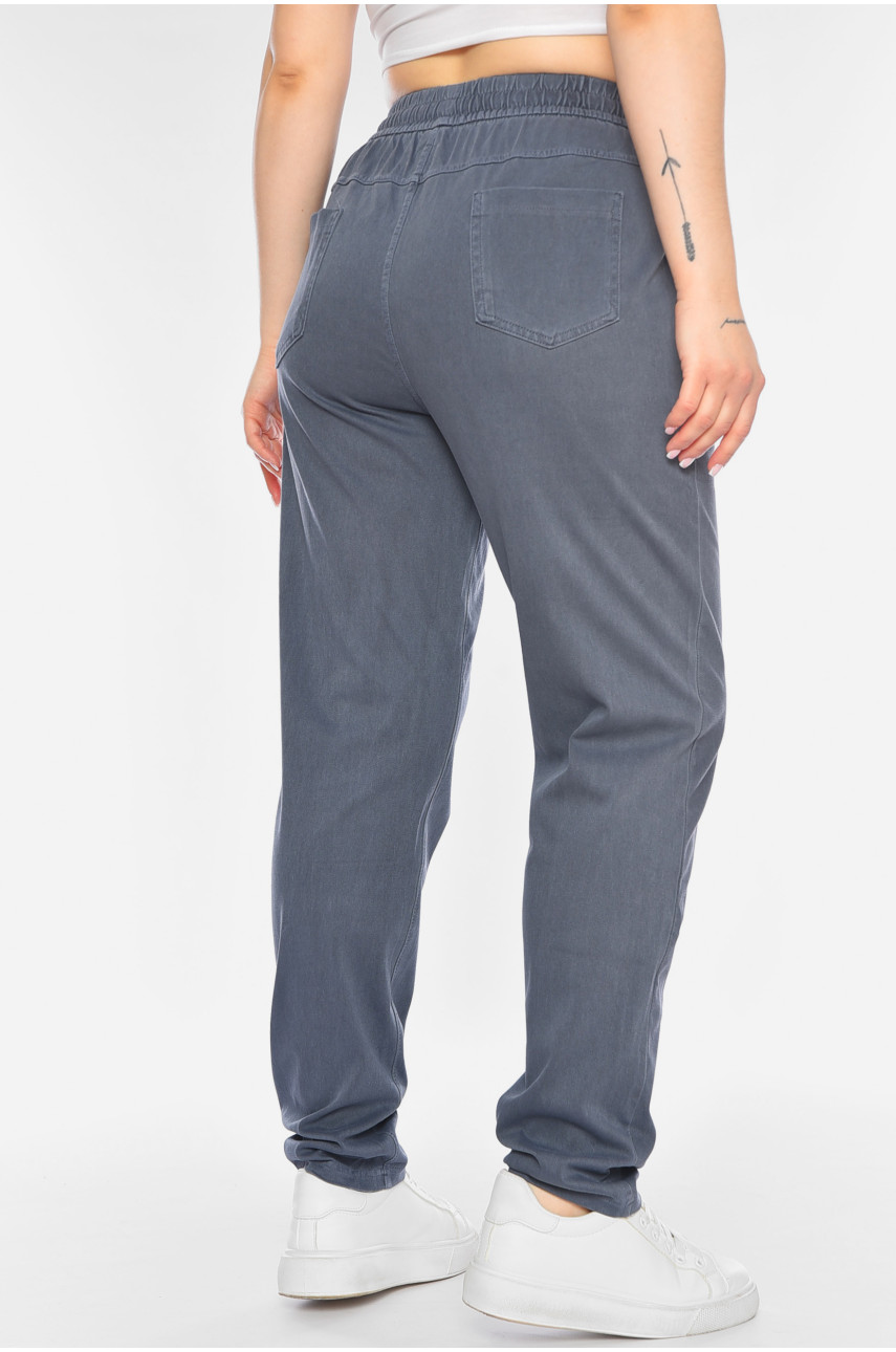 Штаны женские однотонные темно-серого цвета 4090-4 198305