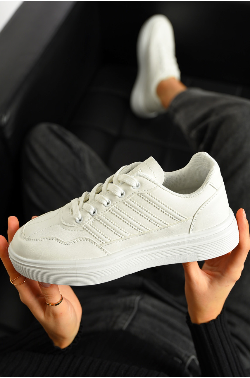 Кроссовки женские белого цвета на шнуровке в701-2 198314 Кроссовки женские белого цвета на шнуровке в701-2 198314