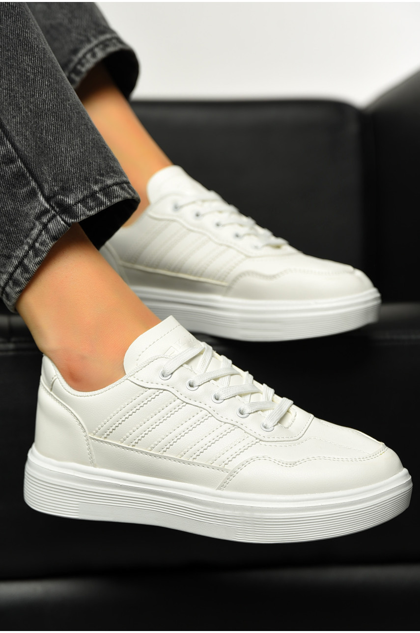 Кроссовки женские белого цвета на шнуровке в701-2 198314 Кроссовки женские белого цвета на шнуровке в701-2 198314