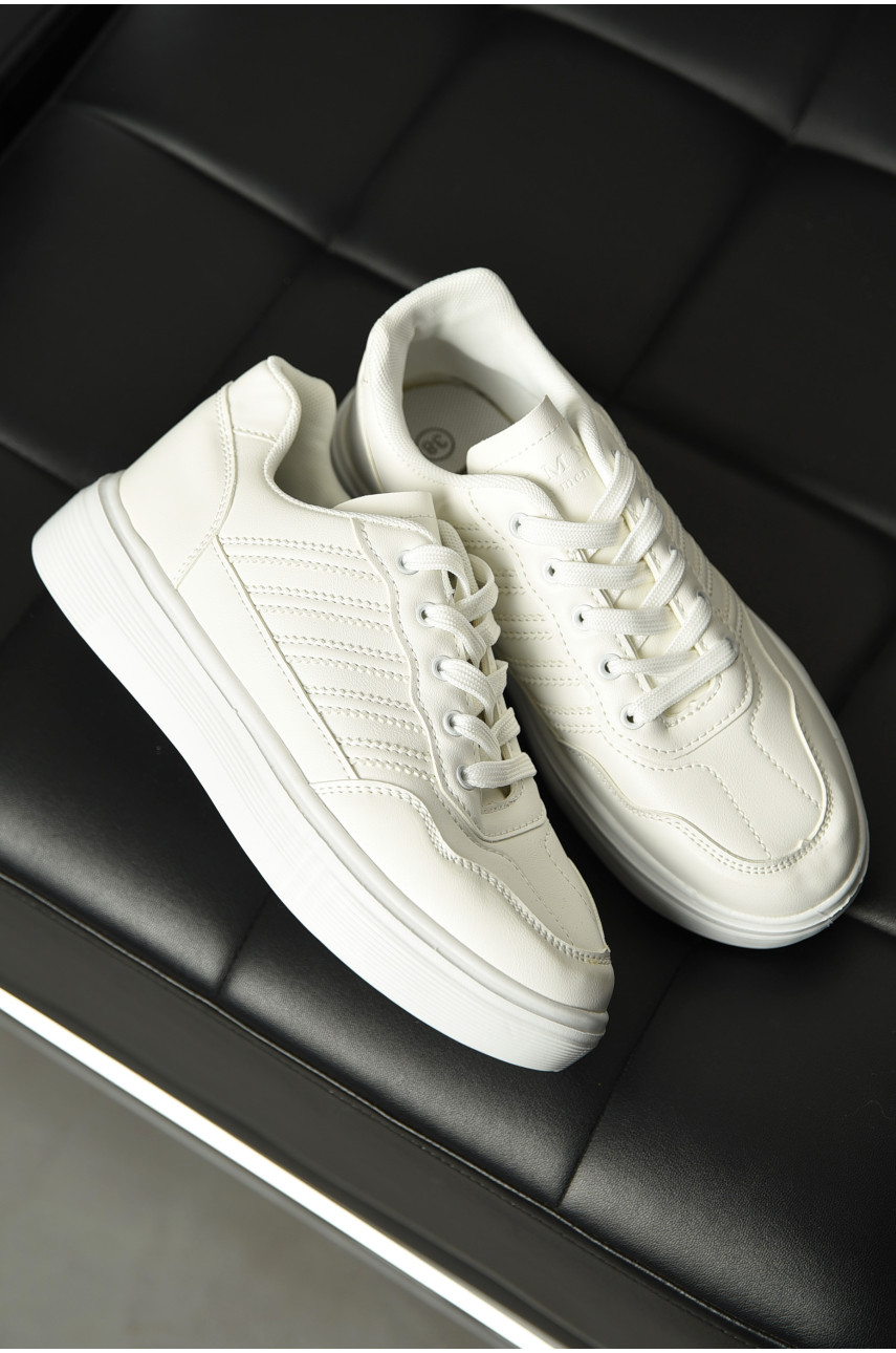 Кроссовки женские белого цвета на шнуровке в701-2 198314 Кроссовки женские белого цвета на шнуровке в701-2 198314