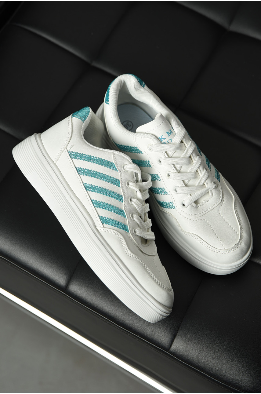 Кросівки жіночі білого кольору на шнурівці в701-6 198315