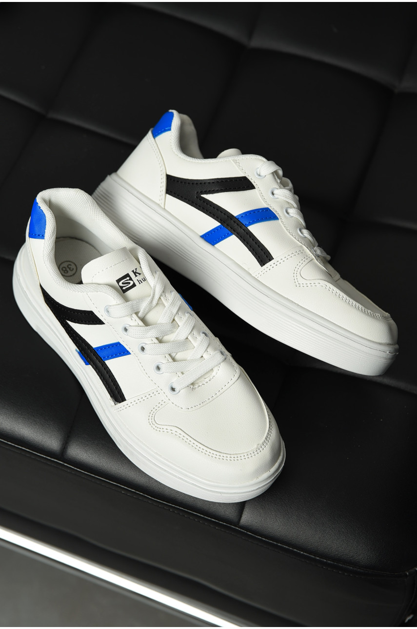 Кросівки жіночі білого кольору на шнурівці в703-3 198318