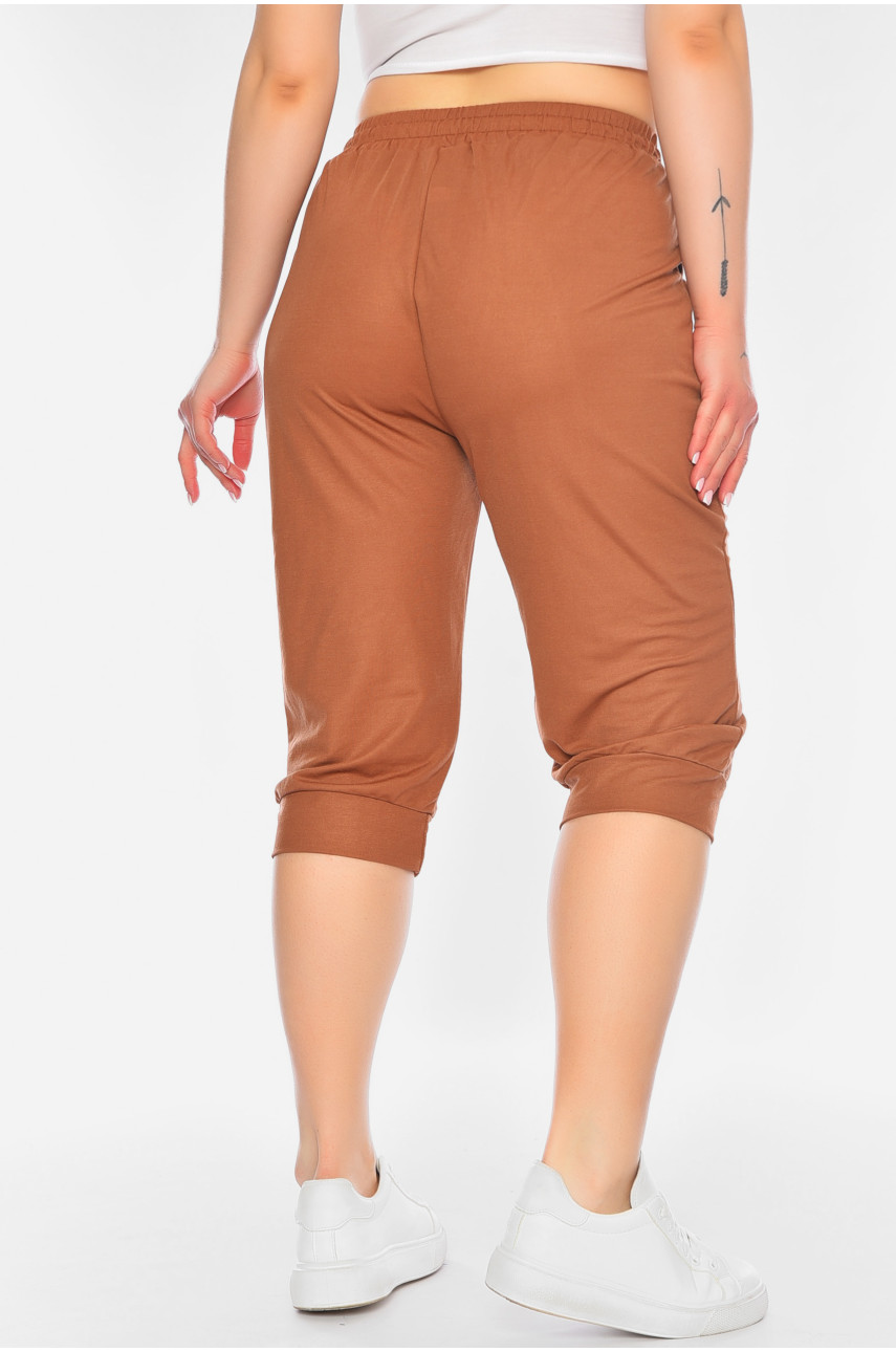 Бриджи женские батальные коричневого цвета 780-2 198321 Бриджи женские батальные коричневого цвета 780-2 198321