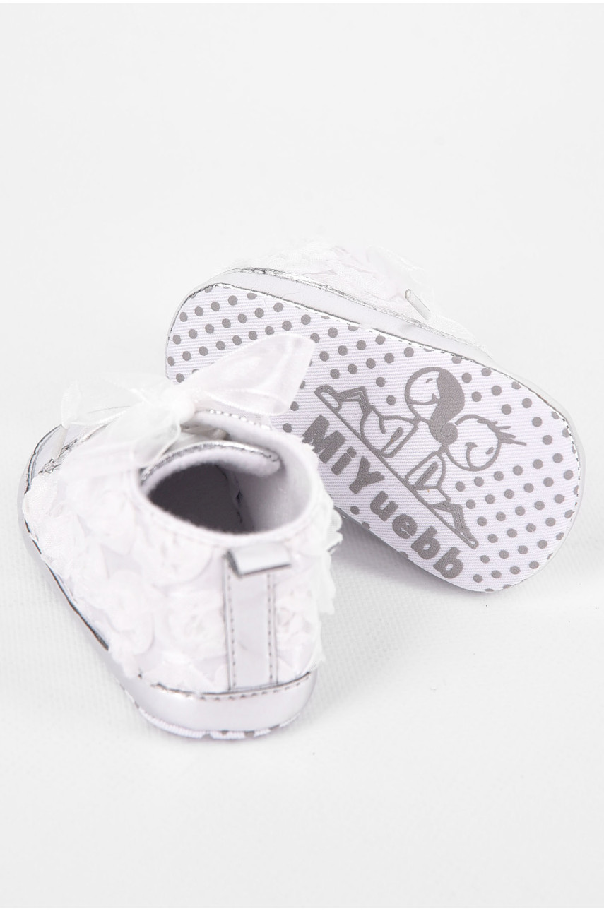 Пинетки детские для девочки серебряного цвета 198328