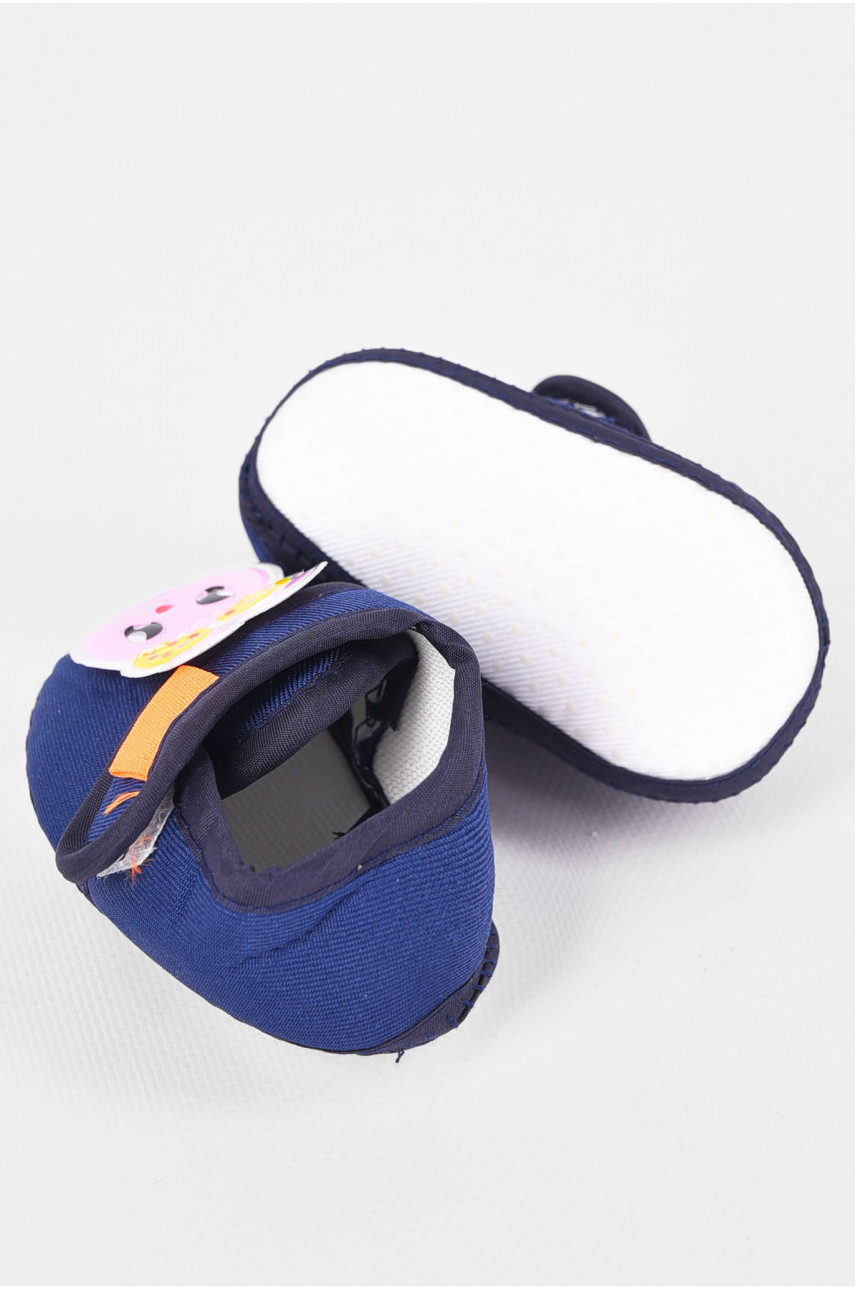 Пинетки детские для девочки тёмно-синего цвета 198342