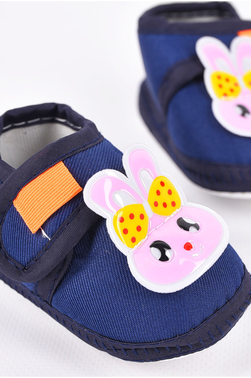 Пинетки детские для девочки тёмно-синего цвета 198342