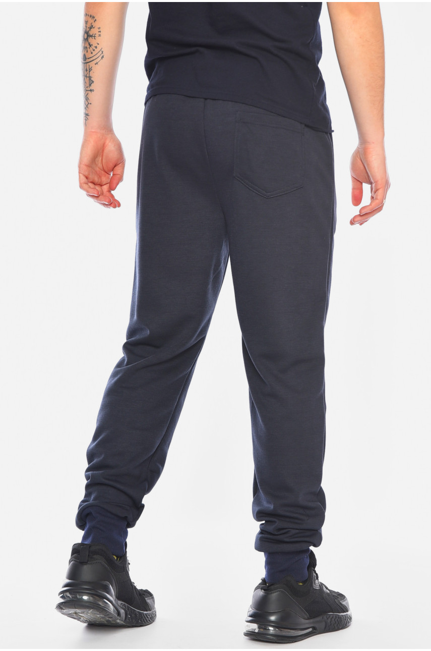 Спортивні штани чоловічі синього кольору 1402-1 198347 Спортивні штани чоловічі синього кольору 1402-1 198347