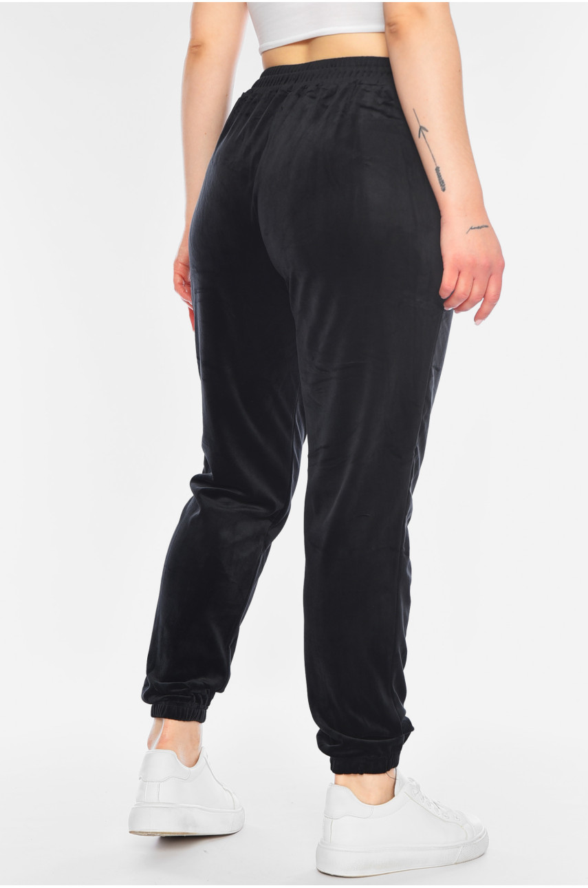 Штани жіночі велюрові чорного кольору 9622-14 198358