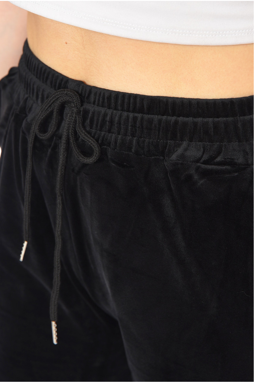 Штани жіночі велюрові чорного кольору 9622-14 198358