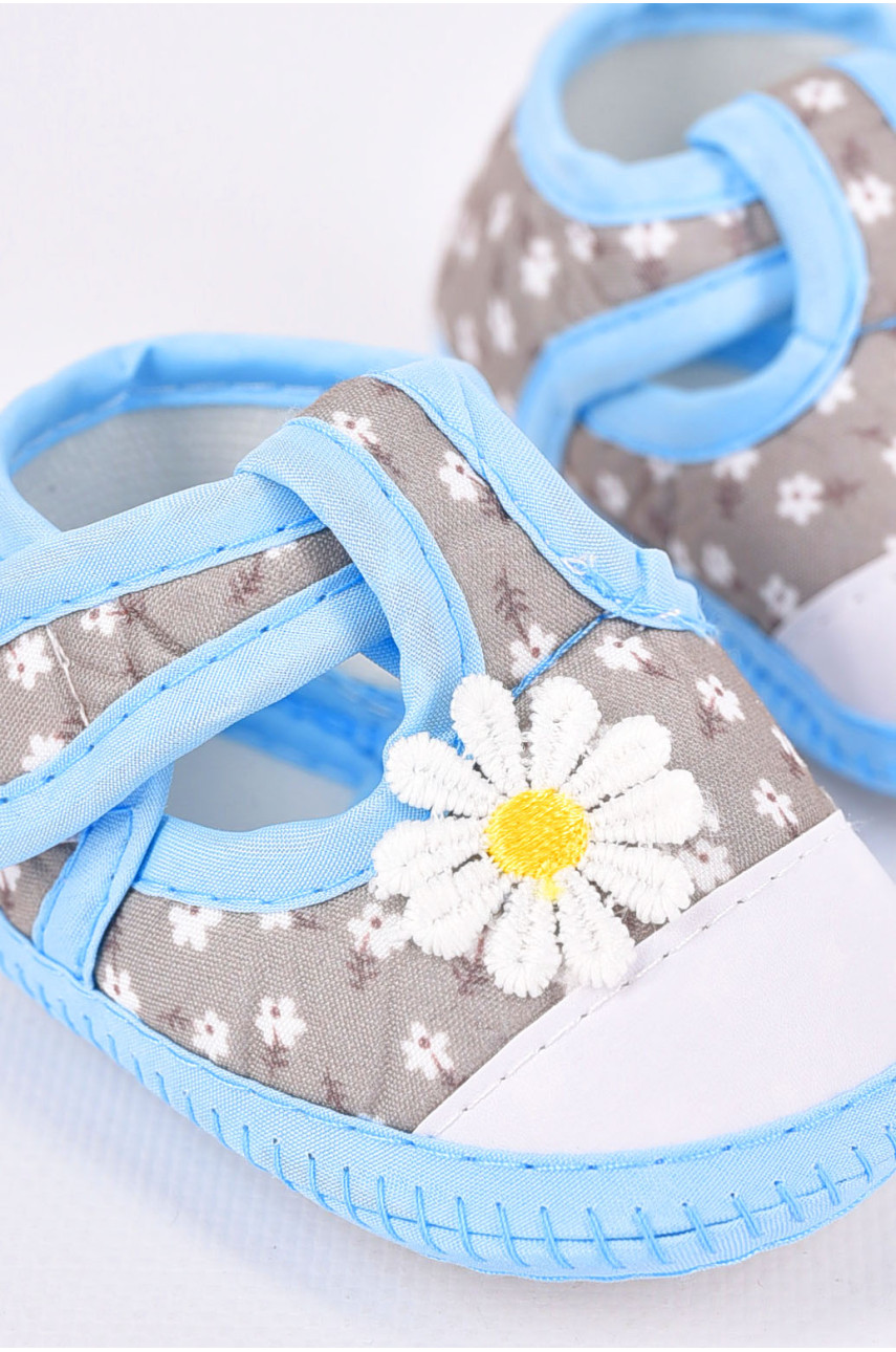 Пинетки детские для девочки серого цвета 198360