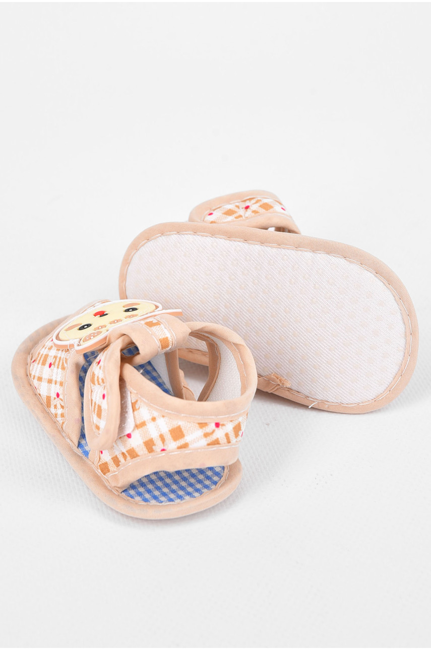 Пінетки дитячі для дівчинки бежевого кольору 198362